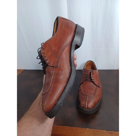 Allen Edmonds Dellwood Brown Split Moc Toe Lace Up Blucher Size: 9D - Picture 7 of 13
